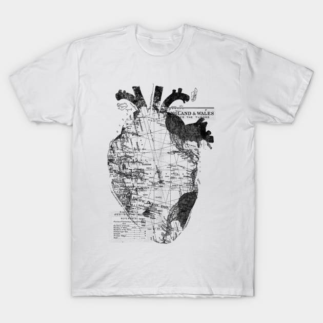 Heart Wanderlust Black and White T-Shirt by Tobe_Fonseca